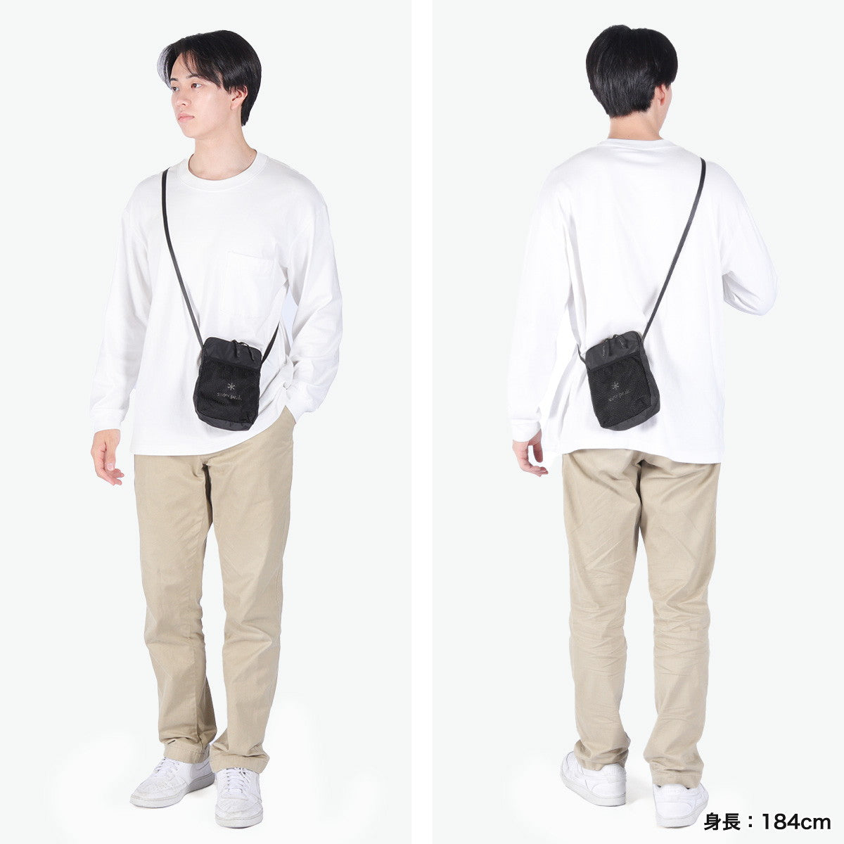 スノーピーク snow peak サコッシュ メンズ レディース 軽量 縦型 オシャレ ブランド バッグ 小さめ コンパクト ナイロン ショルダーバッグ 斜めがけ New Standard Sacoche NSD-AC-25AU004 （Black） Black