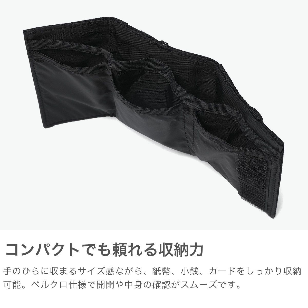 スノーピーク snow peak 三つ折り財布 メンズ レディース 財布 小さめ ブランド ミニ お札 カード 軽量 撥水 ナイロン マジックテープ開閉式 Everyday Use Smart Wallet SB-26SU010 （Olive） Olive