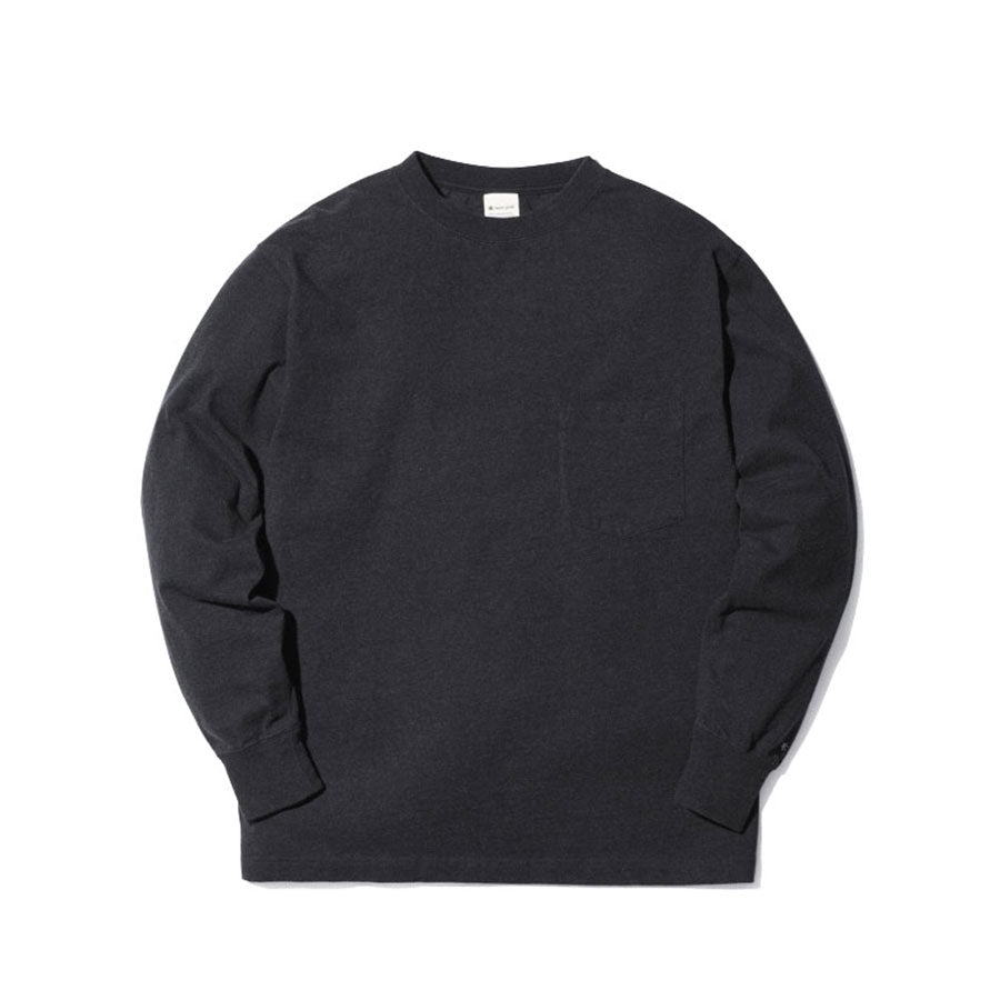 スノーピーク snow peak Tシャツ メンズ レディース 長袖 無地 ブランド ワンポイント ポケット 綿100 リサイクル コットン ロゴ アウトドア Recycled Cotton L/S T shirt SNP00109 （BLACK） BLACK