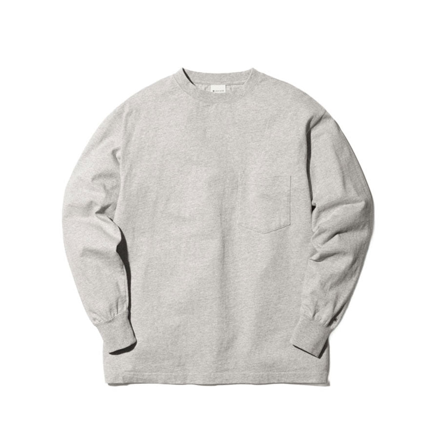 スノーピーク snow peak Tシャツ メンズ レディース 長袖 無地 ブランド ワンポイント ポケット 綿100 リサイクル コットン ロゴ アウトドア Recycled Cotton L/S T shirt SNP00109 （M.GREY） M.GREY