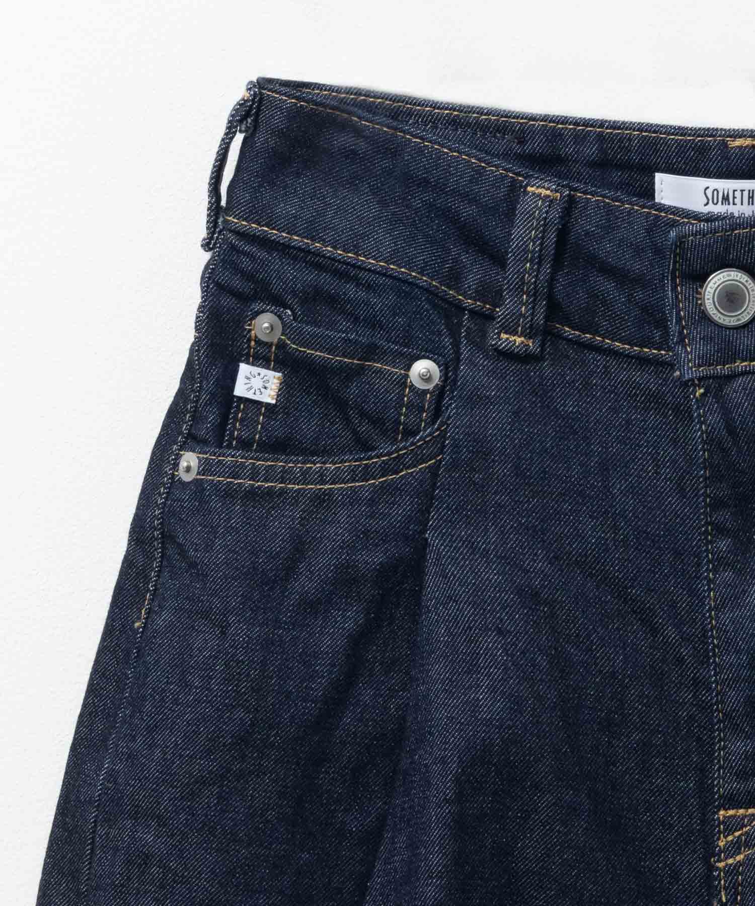 サムシング SOMETHING HANA タックカーブデニムパンツ （インディゴブルー） インディゴブルー