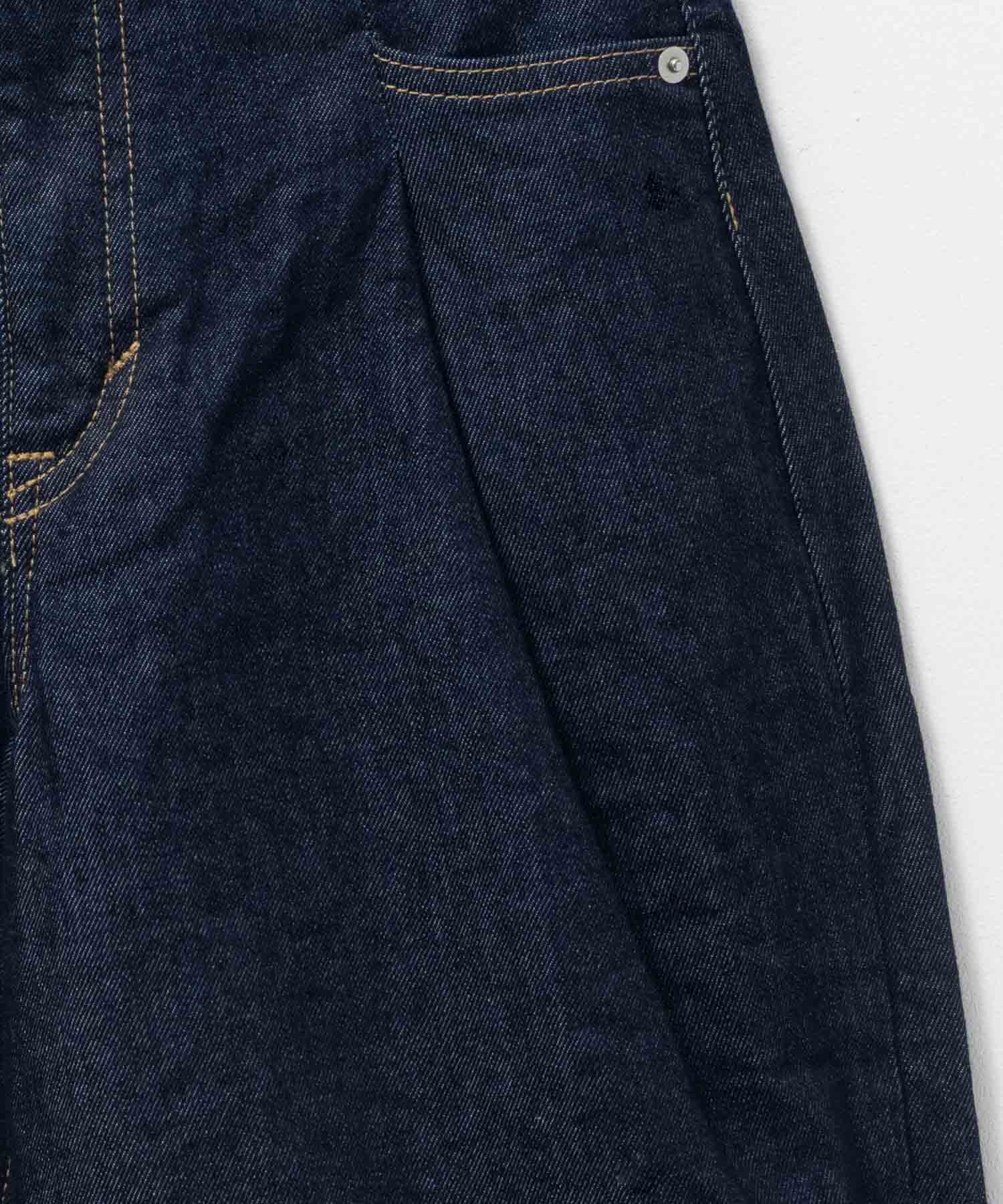 サムシング SOMETHING HANA タックカーブデニムパンツ （インディゴブルー） インディゴブルー