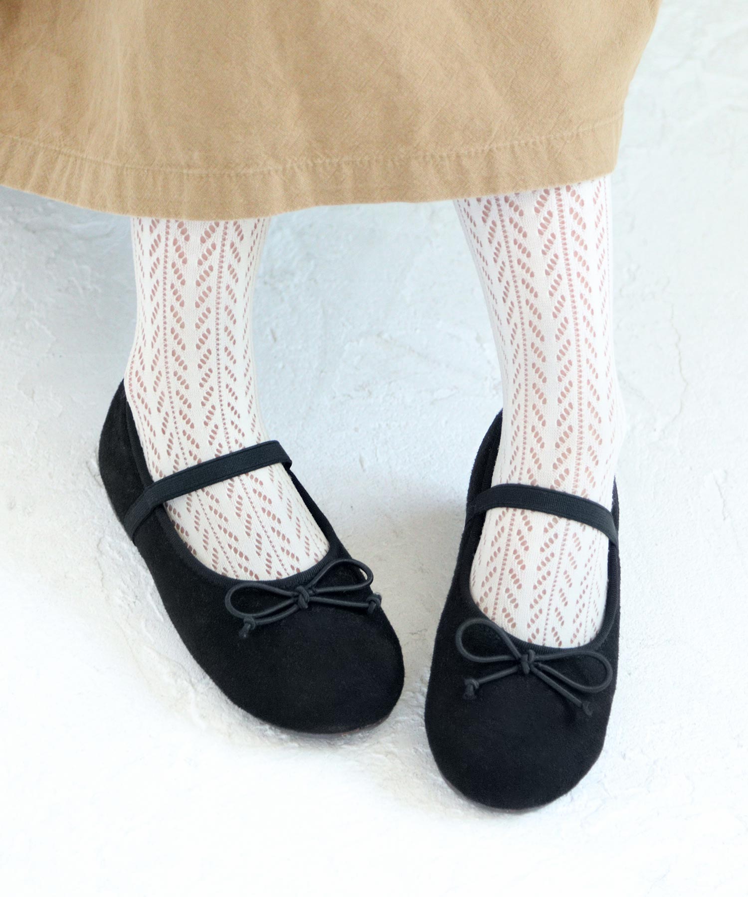 ソロット SOROTTO 【ママとお揃い】16-18cm ゴム付き バレエシューズ,ブラックスエード