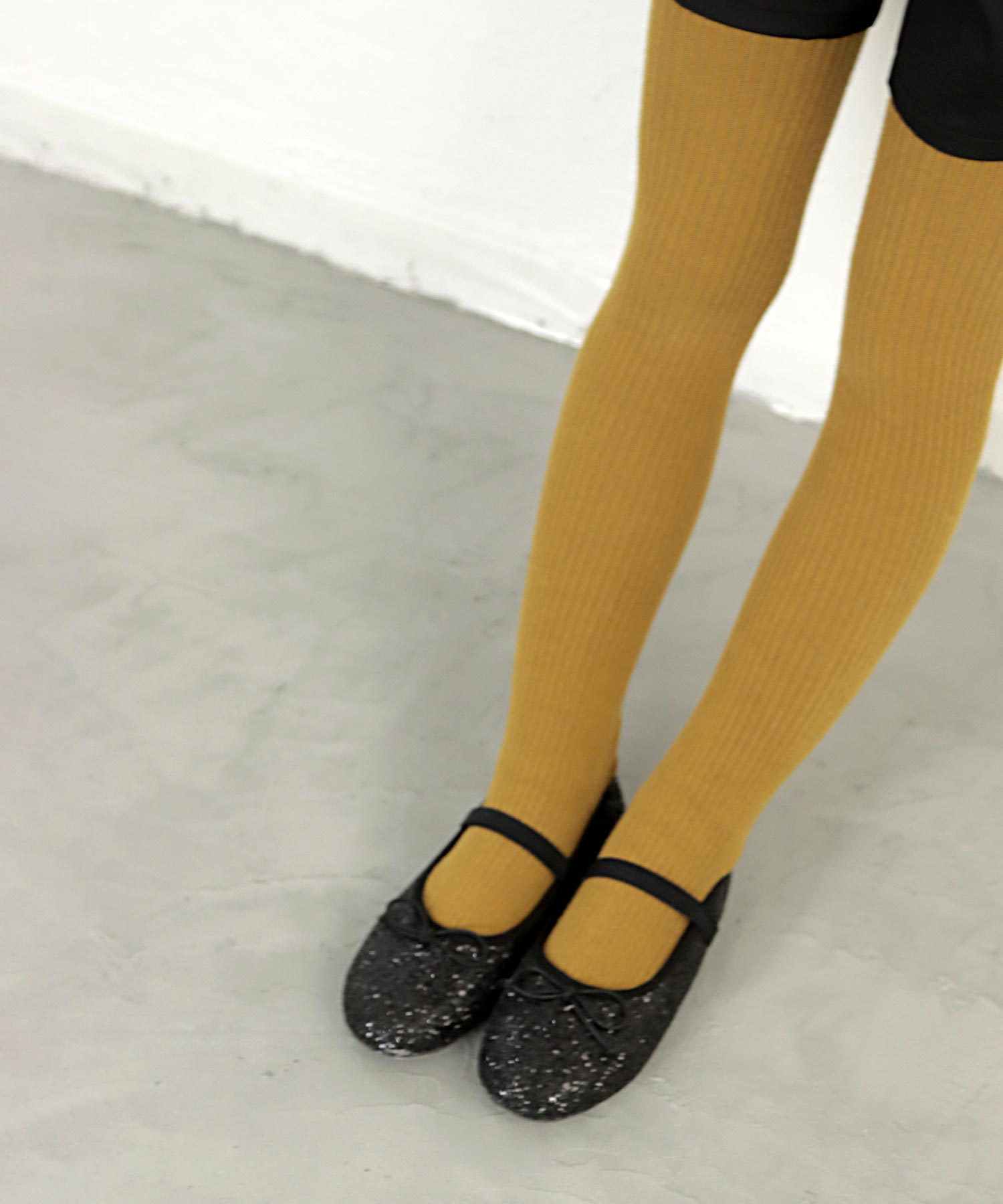 ソロット SOROTTO 【ママとお揃い】16-18cm ゴム付き バレエシューズ,ブラックグリッター