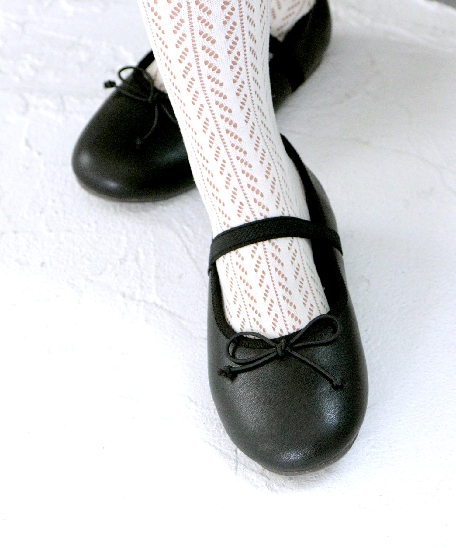 ソロット SOROTTO 【ママとお揃い】16-18cm ゴム付き バレエシューズ,ブラック