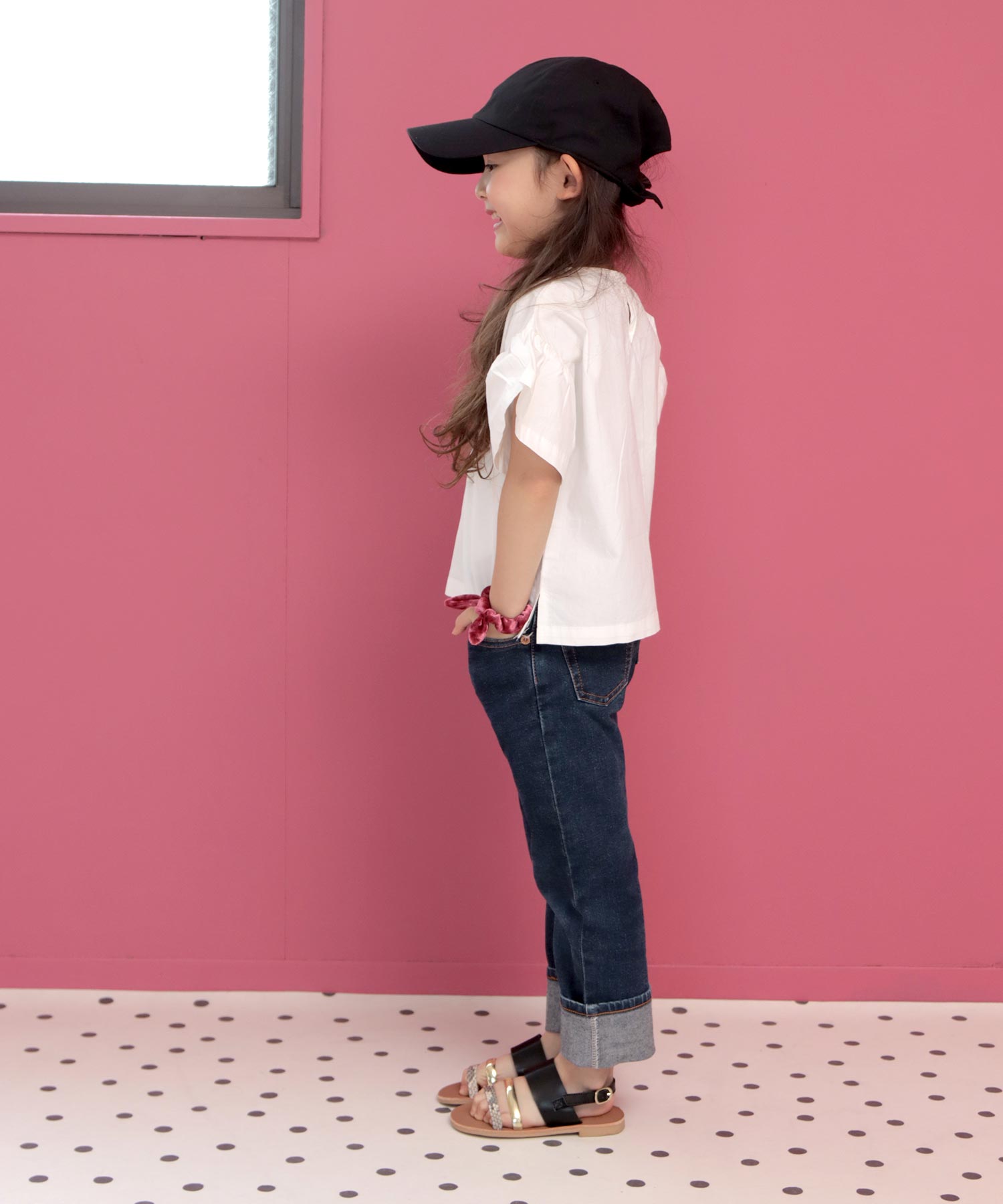 ソロット SOROTTO 【ママとお揃い】3連ストラップのフラットサンダル (KIDS) （ブラック） ブラック