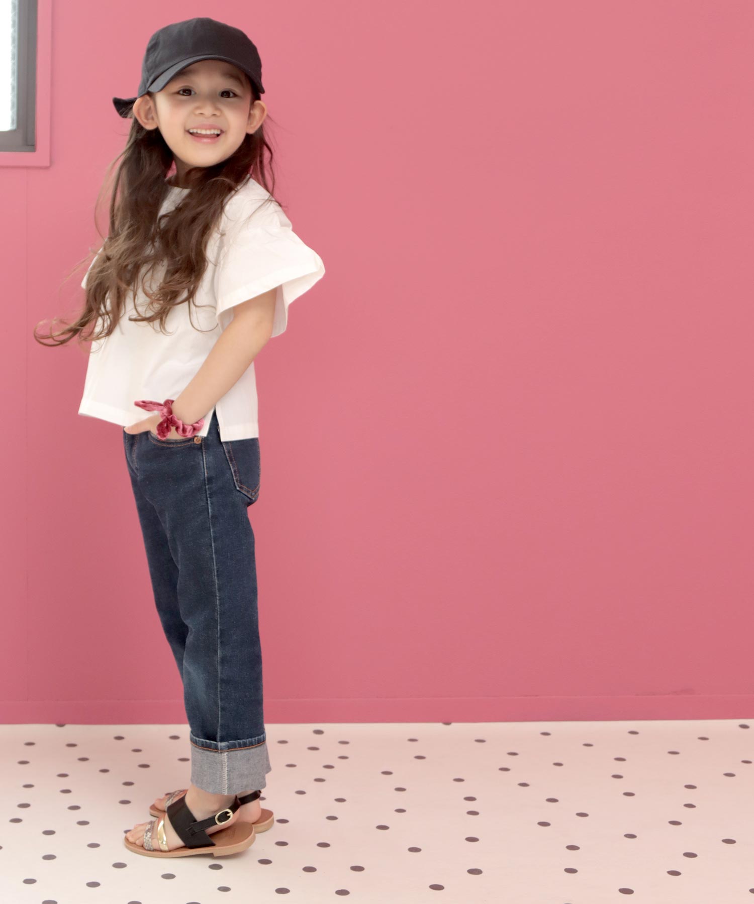 ソロット SOROTTO 【ママとお揃い】3連ストラップのフラットサンダル (KIDS) （ブラック） ブラック