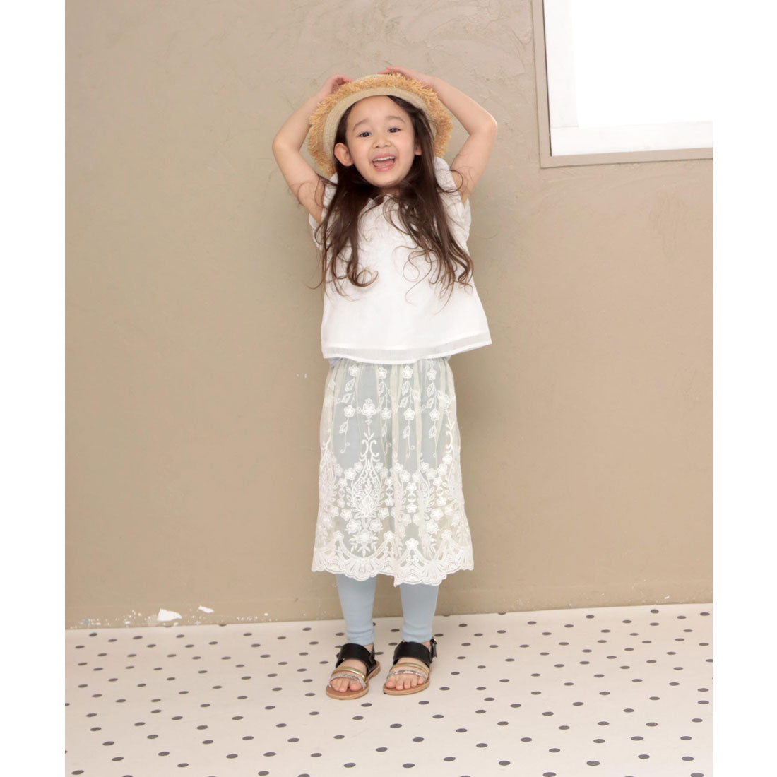 ソロット SOROTTO 【ママとお揃い】3連ストラップのフラットサンダル (KIDS) （ブラック） ブラック