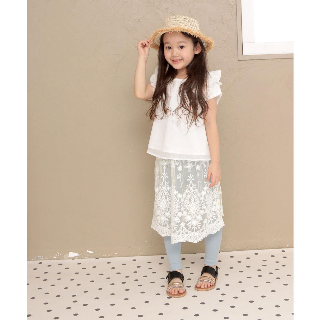 ソロット SOROTTO 【ママとお揃い】3連ストラップのフラットサンダル (KIDS) （ブラック） ブラック