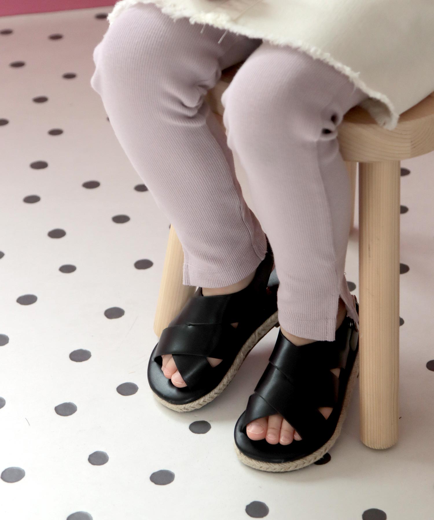 ソロット SOROTTO 【ママとお揃い】ジュートソールのフラットサンダル (KIDS) （ブラック） ブラック