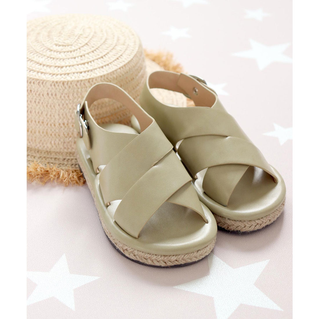 ソロット SOROTTO 【ママとお揃い】ジュートソールのフラットサンダル (KIDS) （グリーン） グリーン