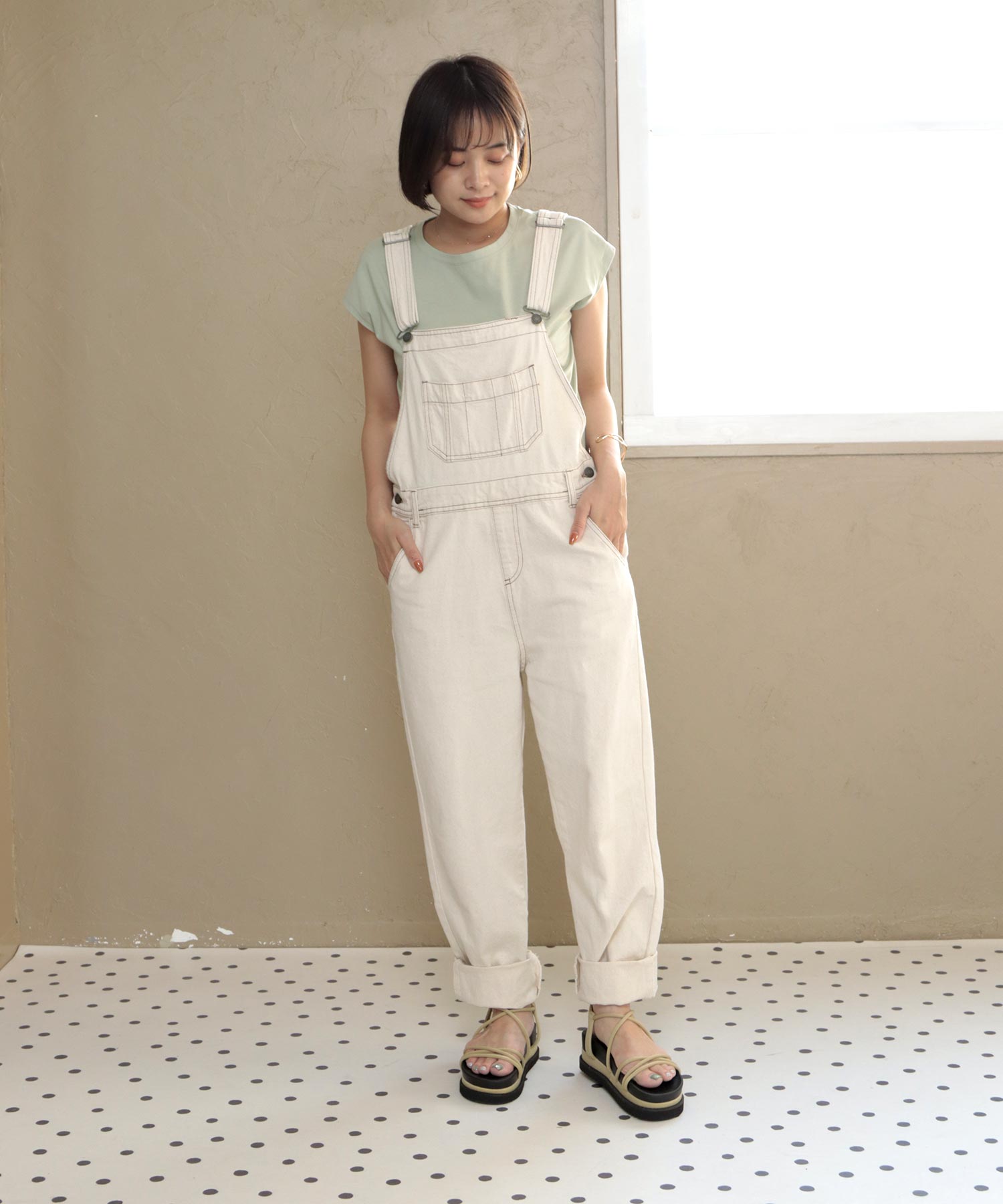 ソロット SOROTTO レースアッププラットフォームサンダル (LADYS) （ベージュ） ベージュ