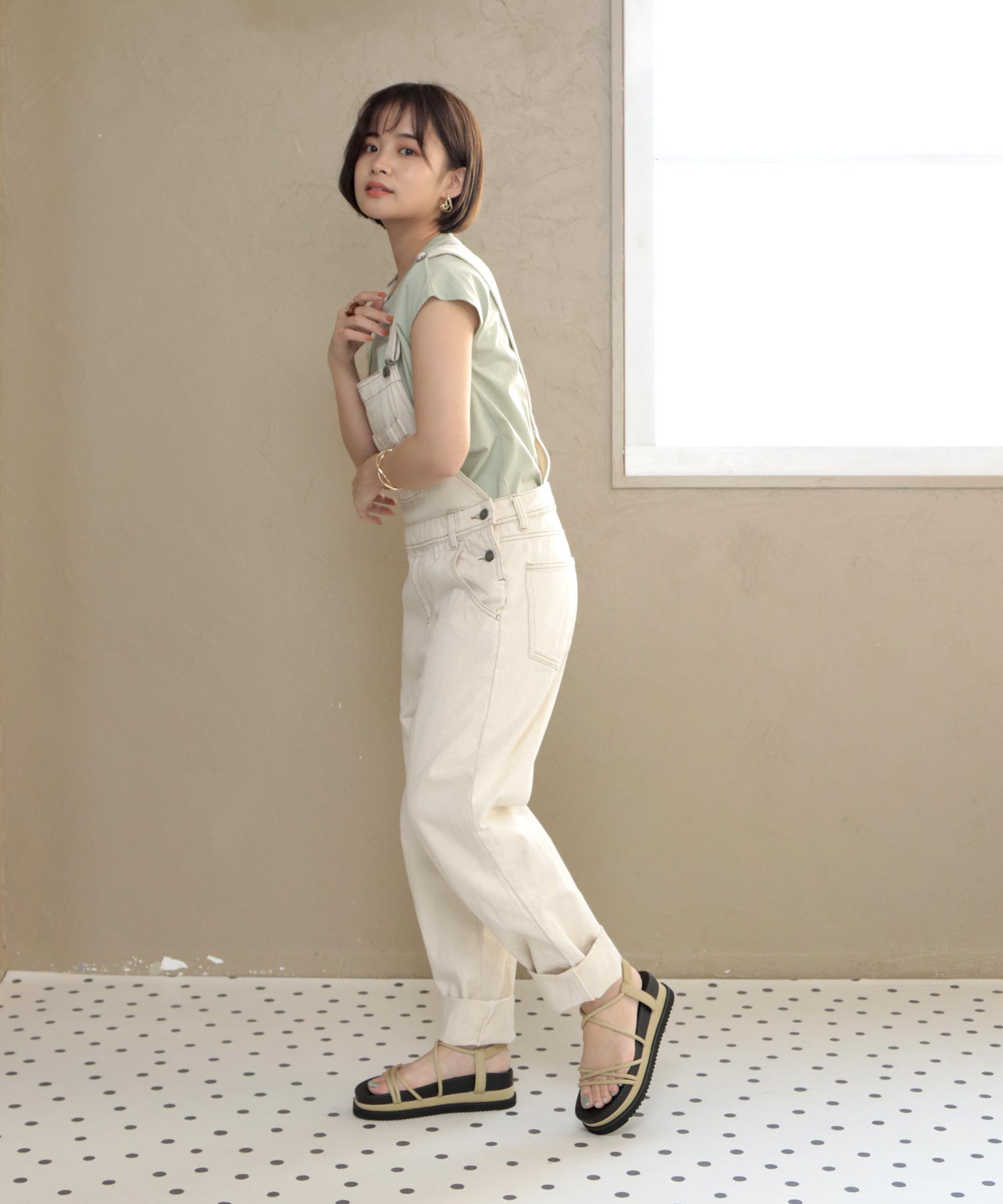 ソロット SOROTTO レースアッププラットフォームサンダル (LADYS) （ベージュ） ベージュ