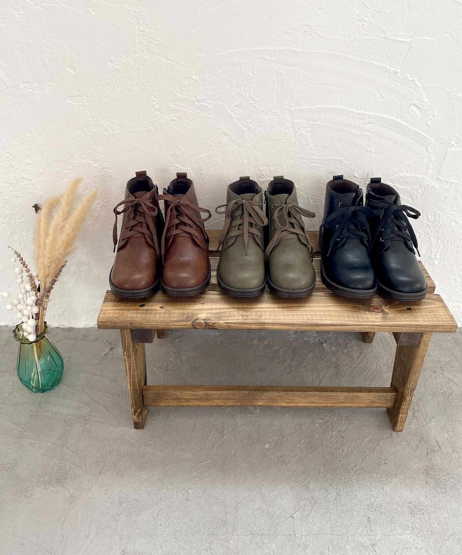 ソロット SOROTTO 【軽量】厚底レースアップショートブーツ/ローヒール （ブラウン） ブラウン