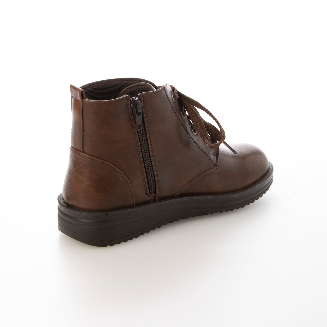 ソロット SOROTTO 【軽量】厚底レースアップショートブーツ/ローヒール （ブラウン） ブラウン