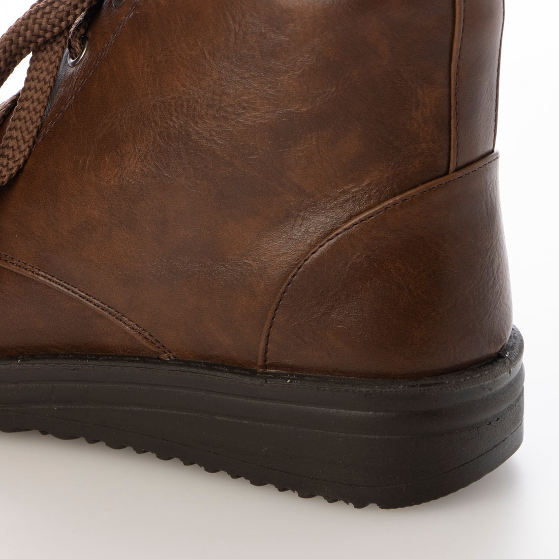 ソロット SOROTTO 【軽量】厚底レースアップショートブーツ/ローヒール （ブラウン） ブラウン