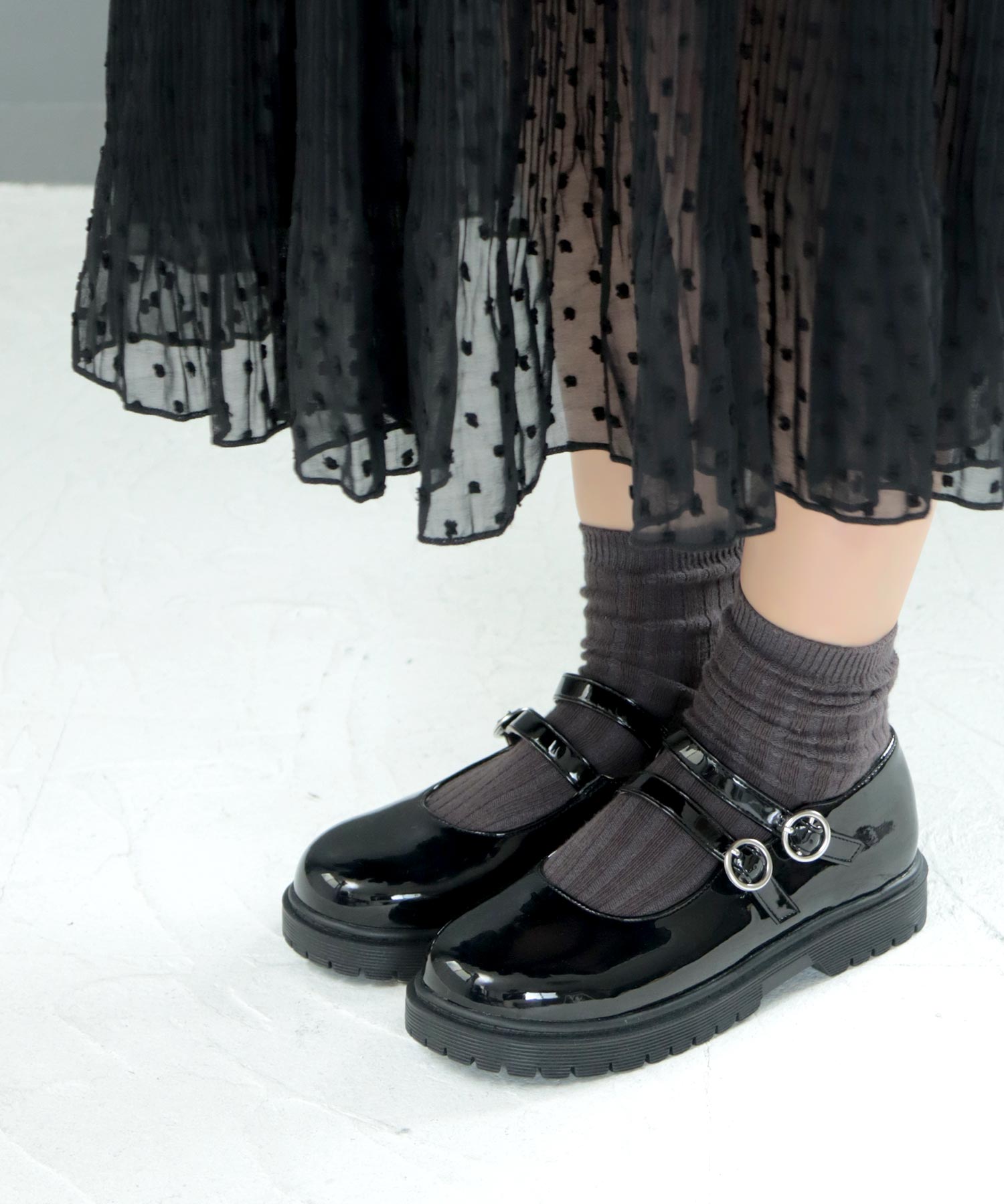 ソロット SOROTTO ダブルストラップ 厚底フォーマルパンプス  ◆メリージェーンシューズ