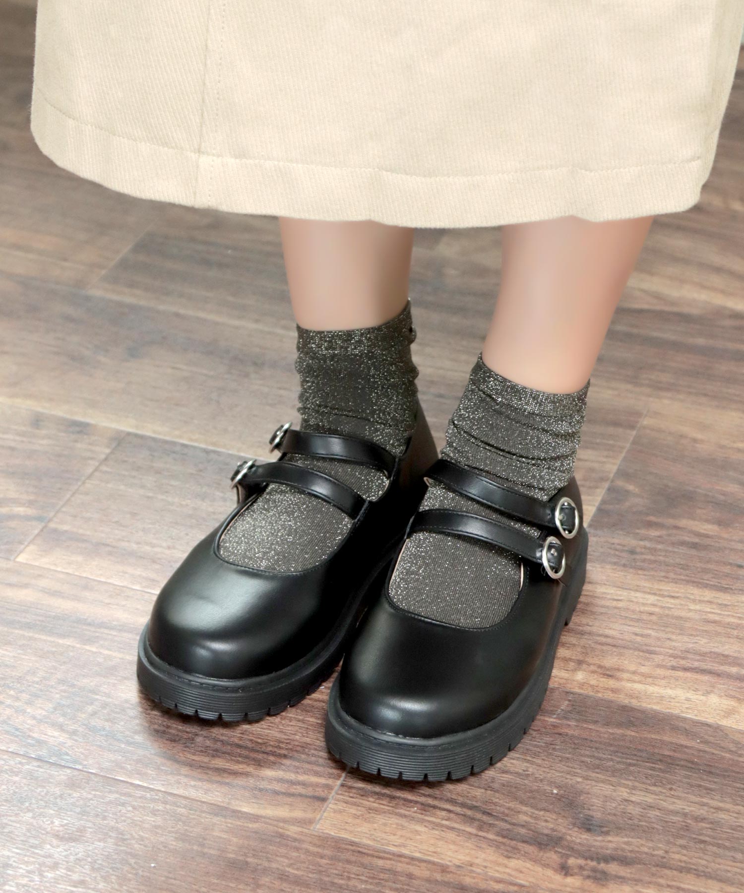 ソロット SOROTTO ダブルストラップ 厚底フォーマルパンプス  ◆メリージェーンシューズ