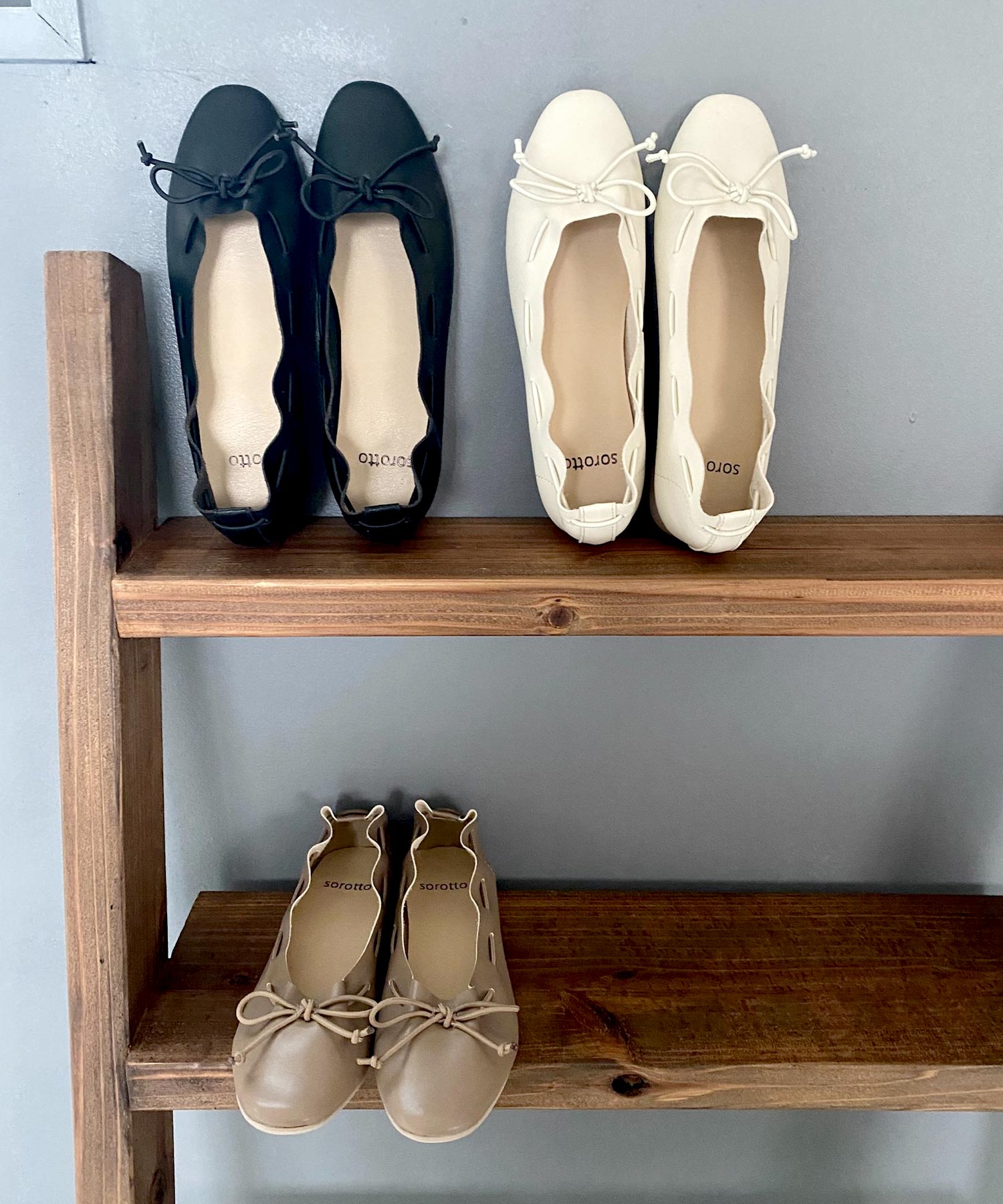 Sorotto Sorotto [從兒童到成人]輕巧的Petanko鞋，帶有Kushukushu Design