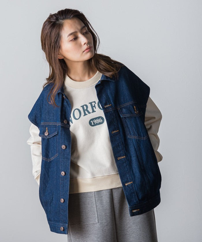 Socolla 【socolla】 Denim Over Vest