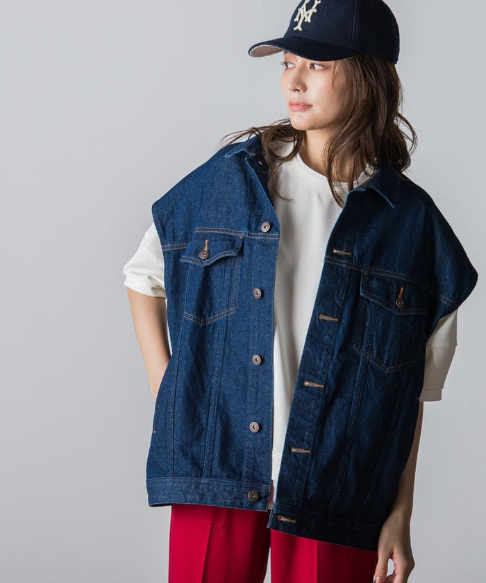 Socolla 【socolla】 Denim Over Vest