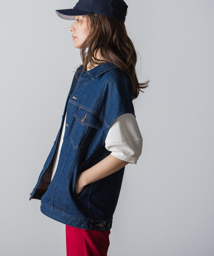 Socolla 【socolla】 Denim Over Vest