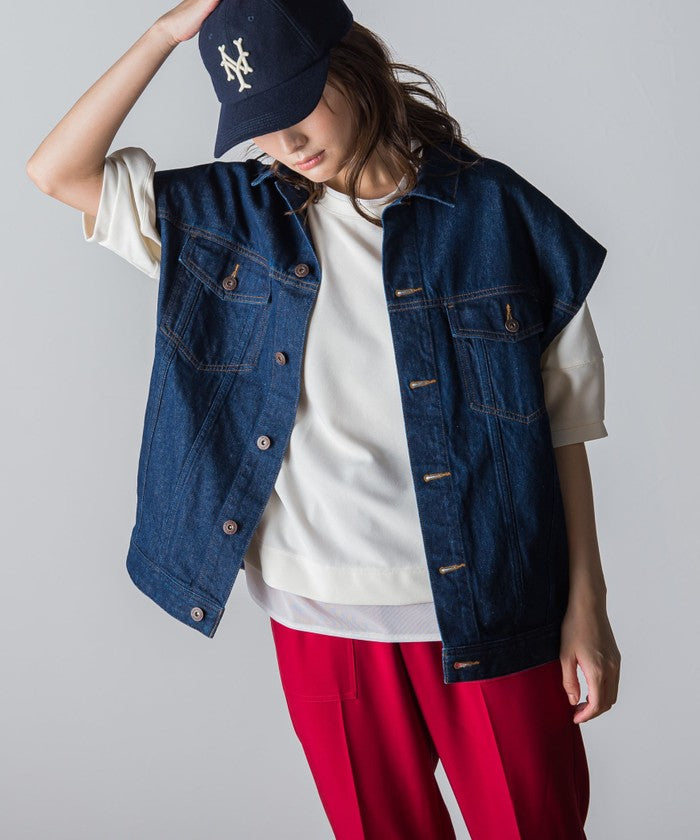 Socolla 【socolla】 Denim Over Vest