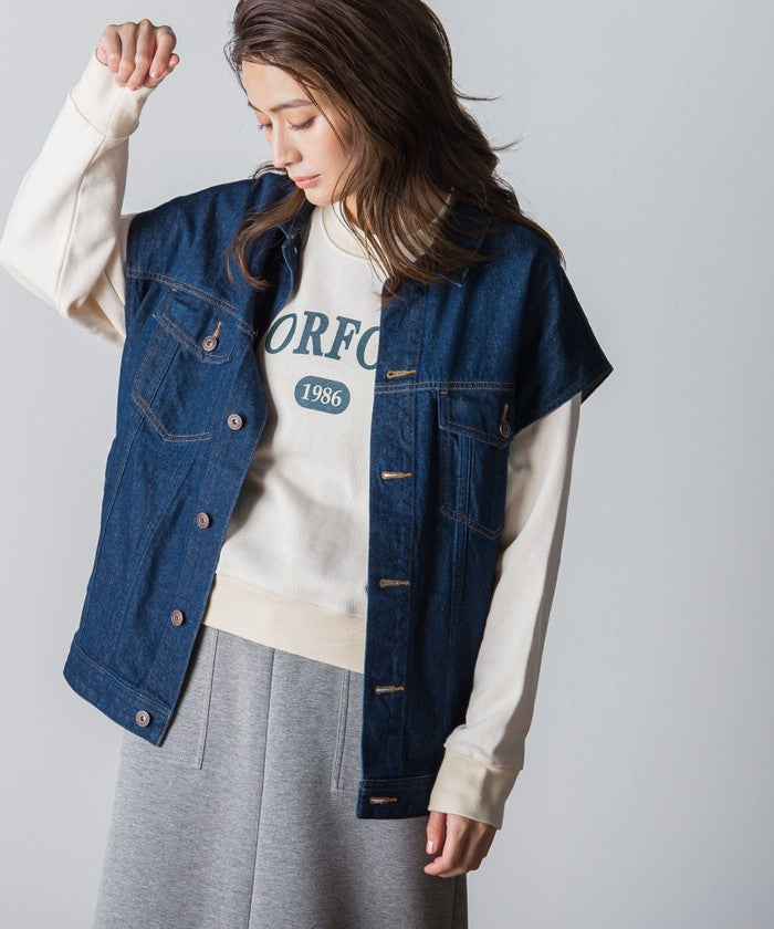 Socolla 【socolla】 Denim Over Vest