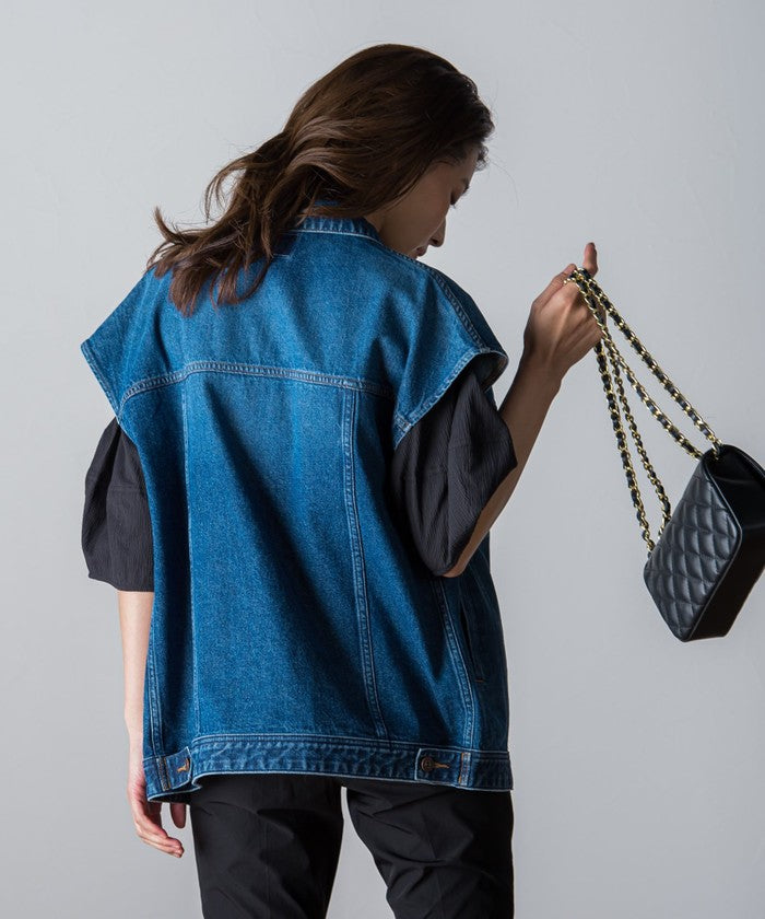 Socolla 【socolla】 Denim Over Vest
