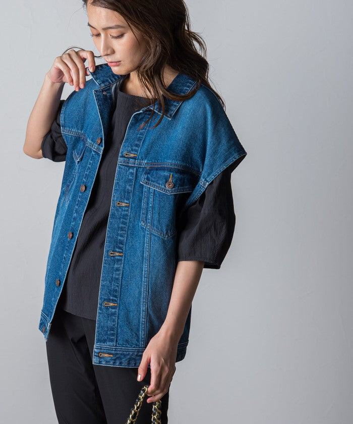 Socolla 【socolla】 Denim Over Vest