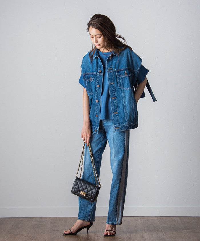 Socolla 【socolla】 Denim Over Vest