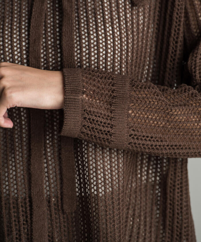 Socolla 【socolla】 2WAY Attached Collar Mesh Knit