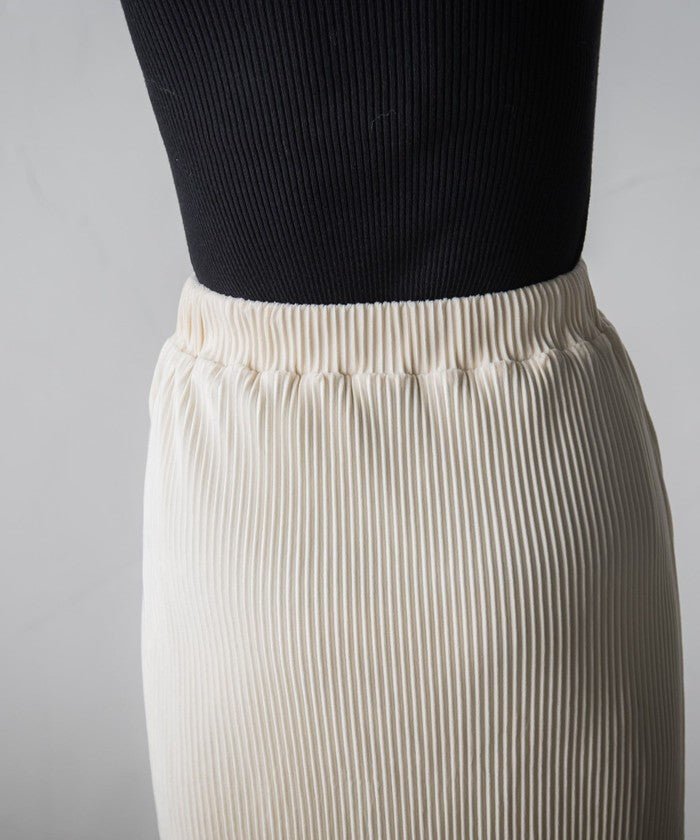 Socolla 【socolla】 Suede Touch Pleated Skirt