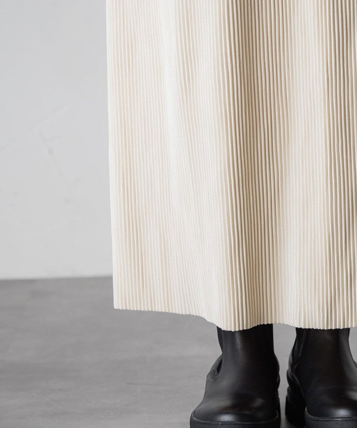 Socolla 【socolla】 Suede Touch Pleated Skirt