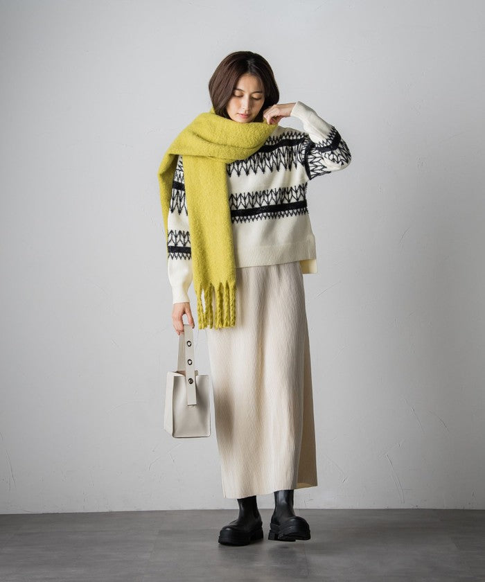 Socolla 【socolla】 Suede Touch Pleated Skirt