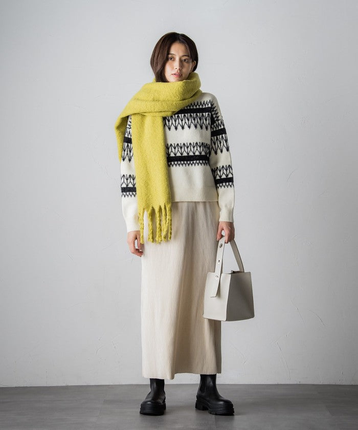 Socolla 【socolla】 Suede Touch Pleated Skirt