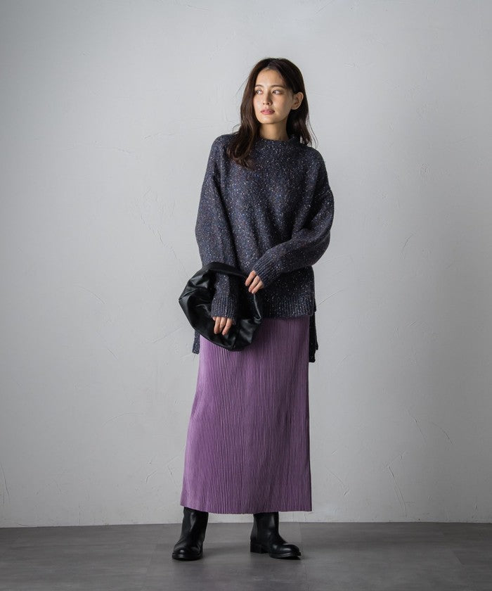 Socolla 【socolla】 Suede Touch Pleated Skirt