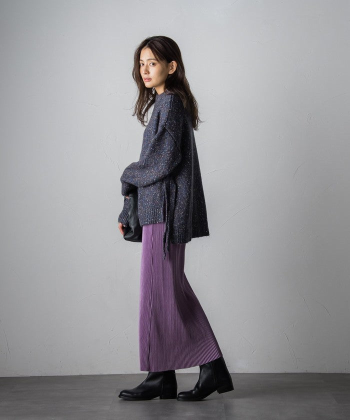 Socolla 【socolla】 Suede Touch Pleated Skirt
