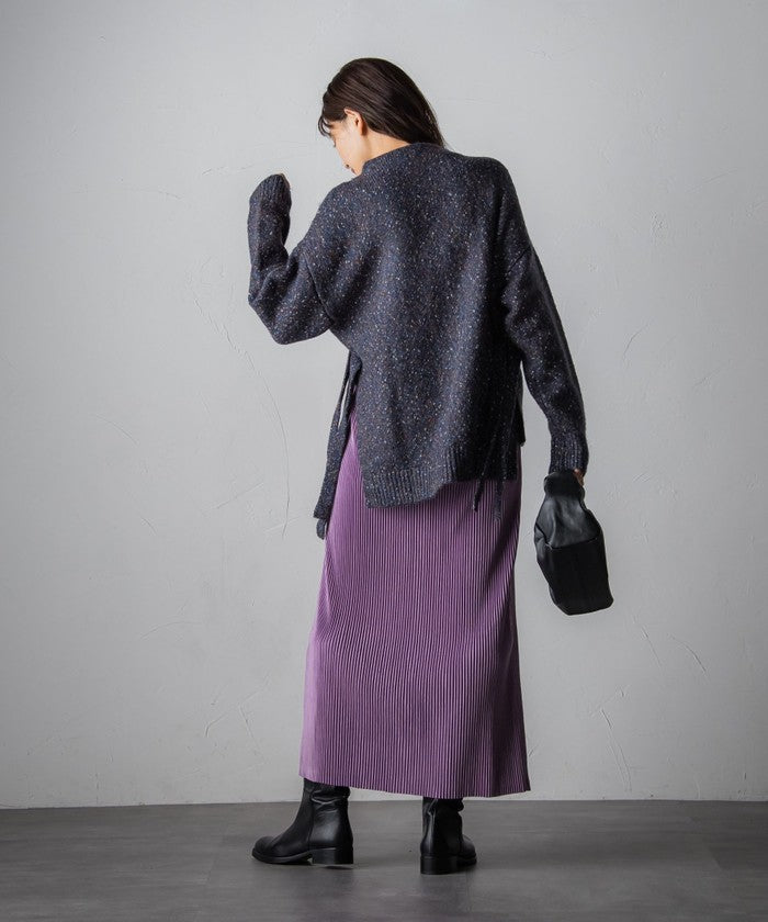 Socolla 【socolla】 Suede Touch Pleated Skirt