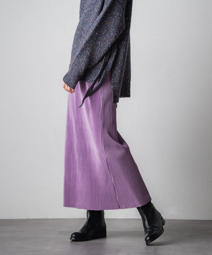 Socolla 【socolla】 Suede Touch Pleated Skirt