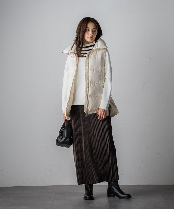 Socolla 【socolla】 Suede Touch Pleated Skirt