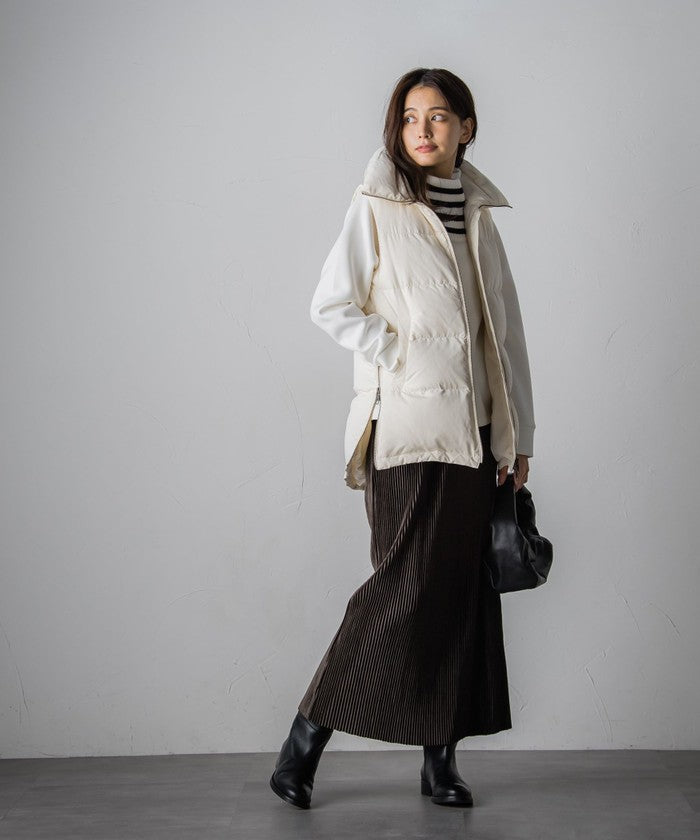Socolla 【socolla】 Suede Touch Pleated Skirt