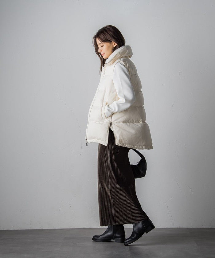 Socolla 【socolla】 Suede Touch Pleated Skirt