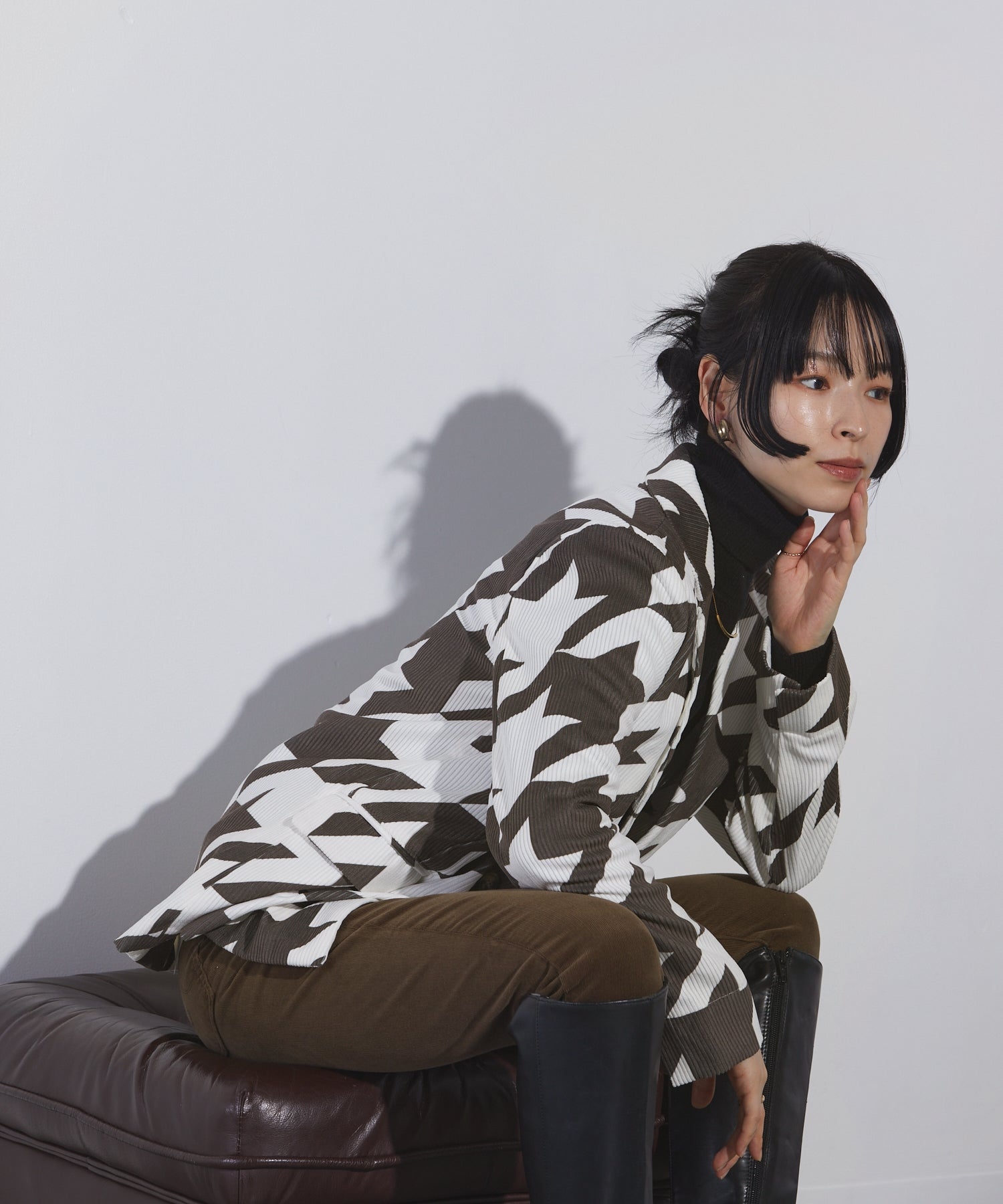 Socolla 【socolla】 Corduroy Double-Breasted Tailored Jacket
