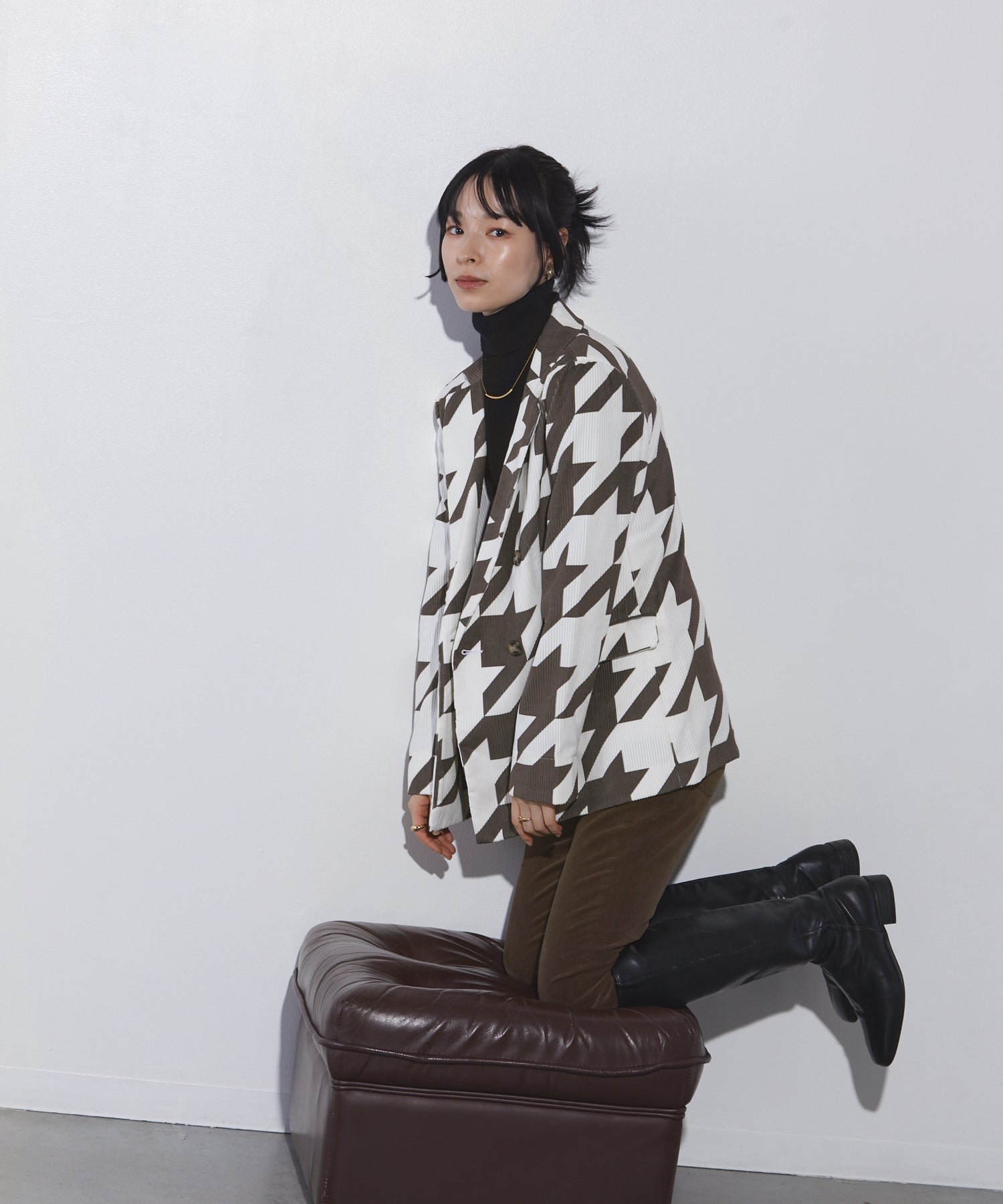 Socolla 【socolla】 Corduroy Double-Breasted Tailored Jacket