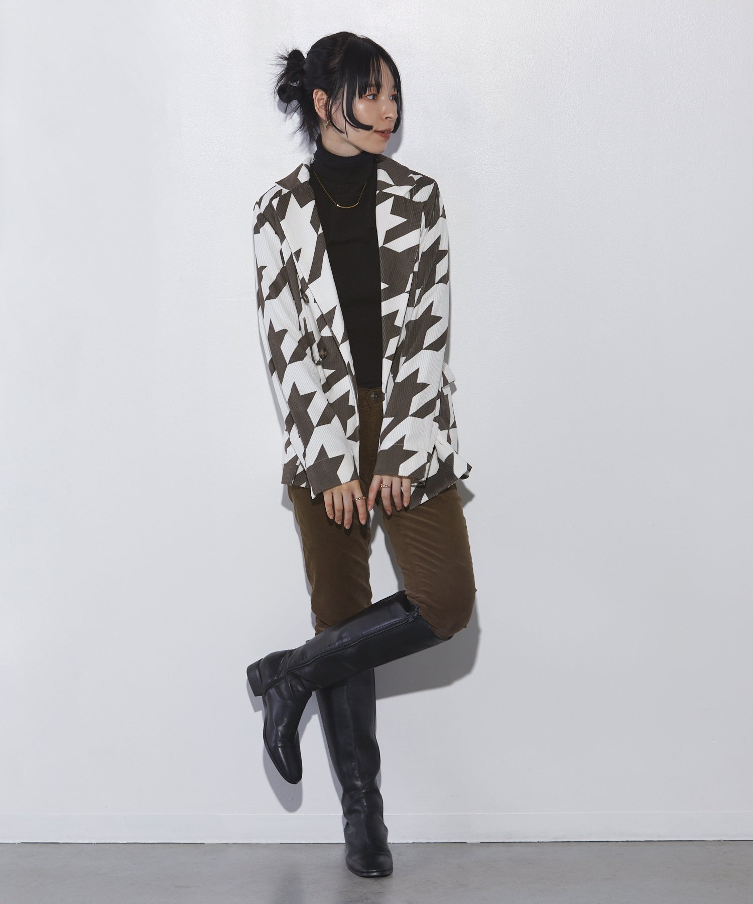Socolla 【socolla】 Corduroy Double-Breasted Tailored Jacket
