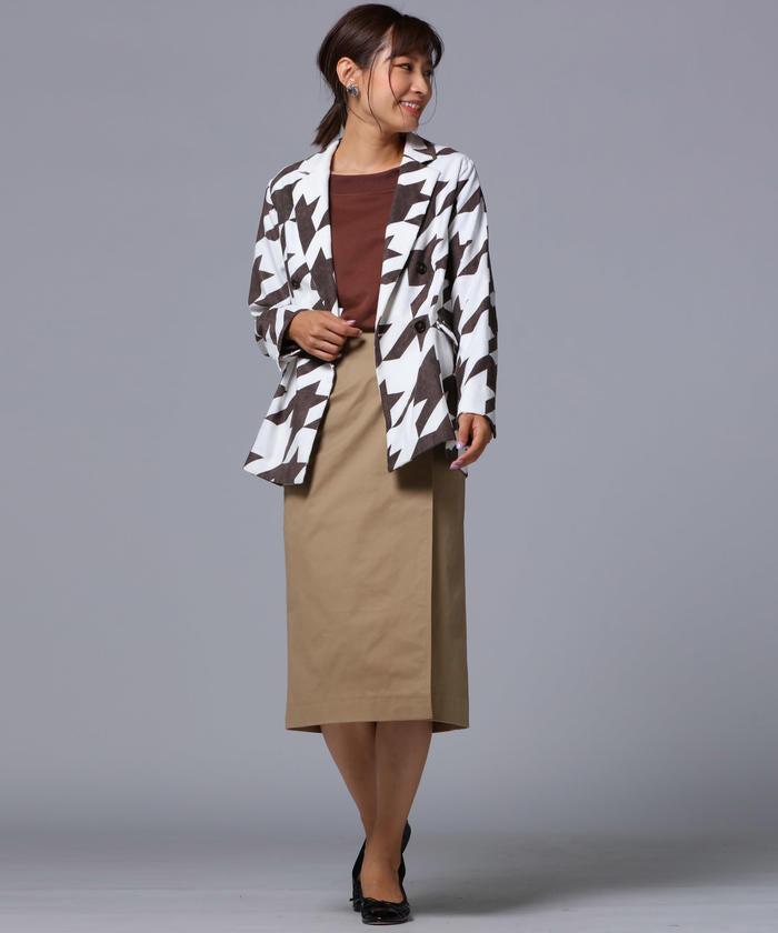 Socolla 【socolla】 Corduroy Double-Breasted Tailored Jacket