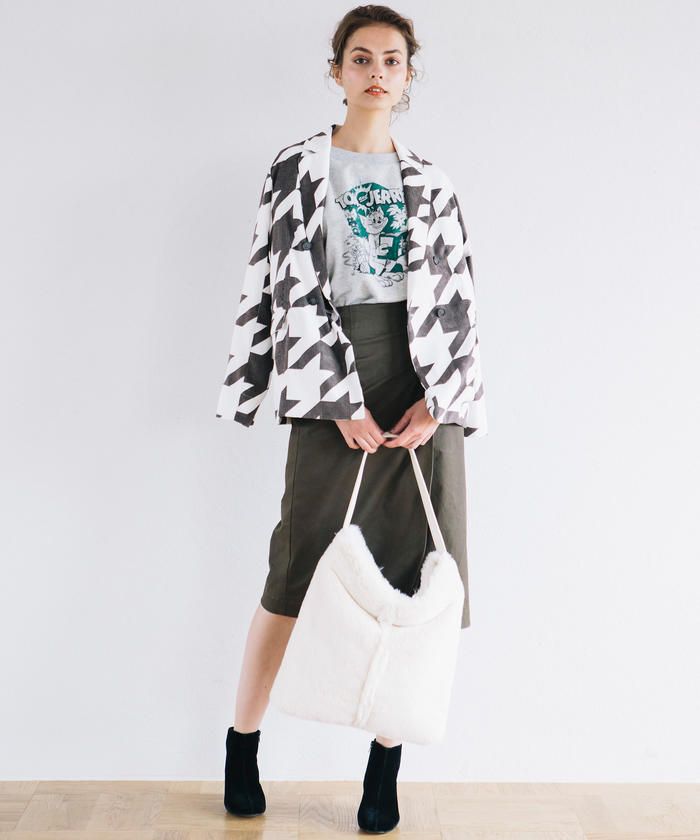 Socolla 【socolla】 Corduroy Double-Breasted Tailored Jacket