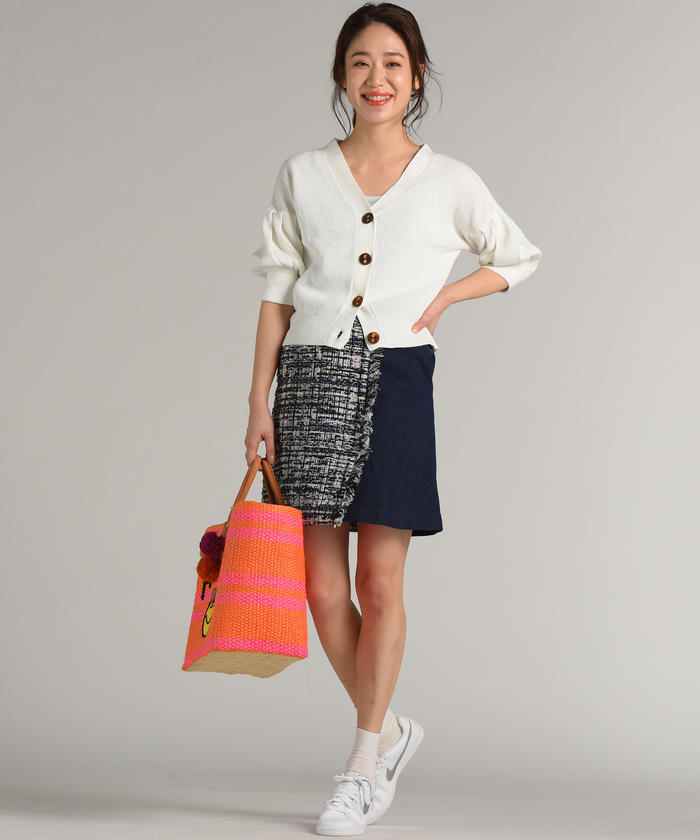 Socolla 【socolla】DENIMSIDEBUTTONCOMBIRAPMINI