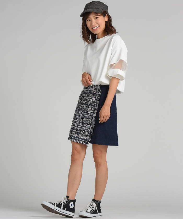 Socolla 【socolla】DENIMSIDEBUTTONCOMBIRAPMINI